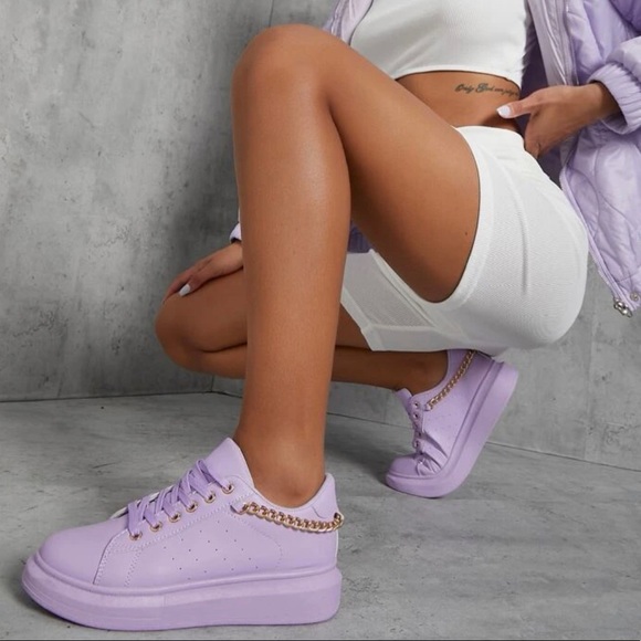 Purple Sneaker With Chain Attachment - Picture 2 of 4